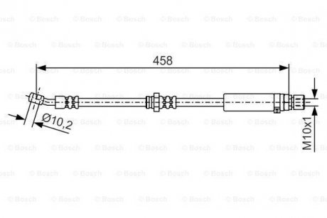 CHEVROLET тормозной шланг передній, лів. REZZO 05- BOSCH 1987481661