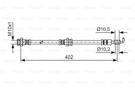 FORD Шланг торм. передний Ranger 99- BOSCH 1987481A46