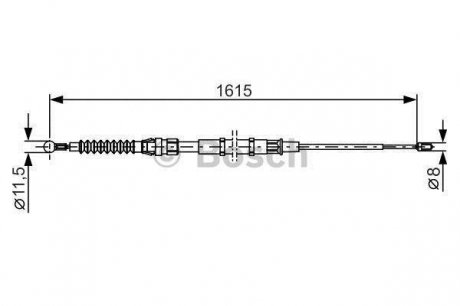 Трос ручного тормоза Skoda Superb II Vw Caddy III 1.4-3.6 03.08-05.15 BOSCH 1987482328 (фото 1)