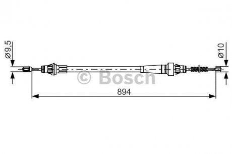 JEEP Трос тормозной лев. Cherokee 95- BOSCH 1987482365 (фото 1)