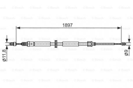 Трос ручного тормоза BOSCH 1987482433 (фото 1)