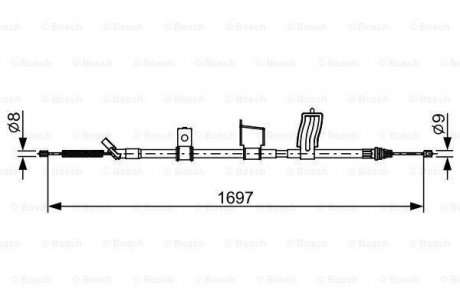 Трос ручного тормоза BOSCH 1987482628 (фото 1)