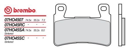 Колодки гальмівні BREMBO 07HO45SC