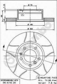 Тормозной диск BREMBO 09.5142.76 (фото 1)