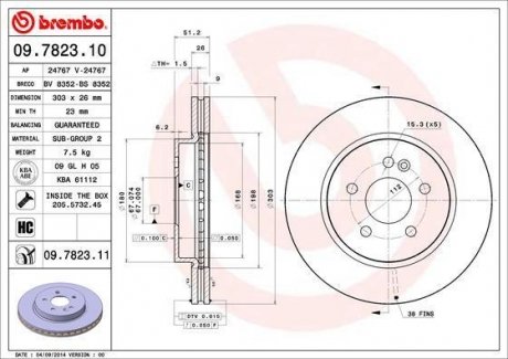 Тормозной диск BREMBO 09.7823.11 (фото 1)