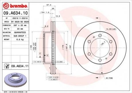 Тормозной диск BREMBO 09.A634.10 (фото 1)