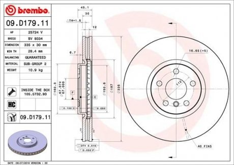 Гальмівний диск BREMBO 09.D179.11