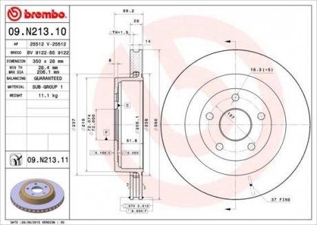 Тормозной диск BREMBO 09.N213.11