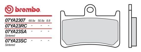 Тормозные колодки BREMBO BRM 07YA2307 (фото 1)