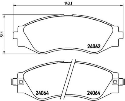 Тормозные колодки к-кт. BREMBO P10 006 (фото 1)