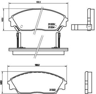 Тормозные колодки к-кт. BREMBO P28 016