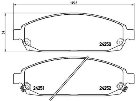 Колодки гальмівні дискові BREMBO P37010 (фото 1)