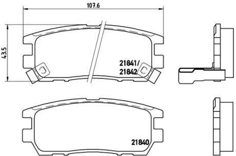 Гальмівні колодки диск.зад. Mitsubishi L400/Montero/Pajero/Shogun/Sigma/Space Gear 1.8-3.0 87-05 BREMBO P54018