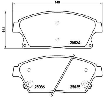 Тормозные колодки дисковые BREMBO P59077