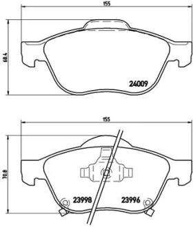 Гальмівні колодки дискові BREMBO P83043