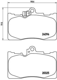 Колодка гальм. диск. LEXUS GS передн. BREMBO P83072