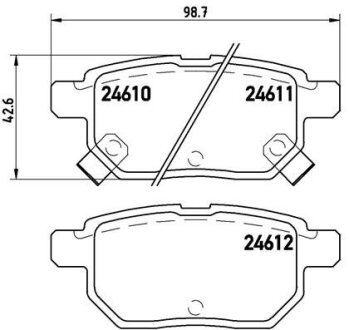 Колодка гальм. диск. TOYOTA AURIS задн. BREMBO P83083 (фото 1)