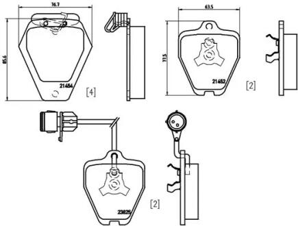 Тормозные колодки к-кт. BREMBO P85 038