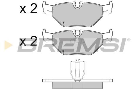 Тормозные колодки зад. BMW 5 (E39) 96-03 Bremsi BP2710