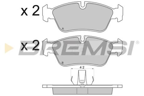 Фото тормозные колодки перед. BMW 3 (E36/E46) 90-09 (ATE) Bremsi BP2745 Тормозные колодки перед. BMW 3 (E36/E46) 90-09 (ATE) Bremsi BP2745