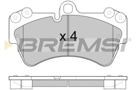 Фото тормозные колодки перед. Audi Q7/Touareg/Cayenne Bremsi BP3099 Тормозные колодки перед. Audi Q7/Touareg/Cayenne Bremsi BP3099