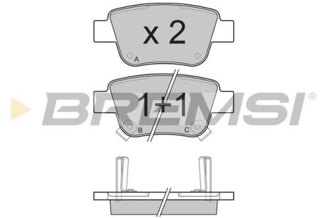 Фото тормозные колодки зад. Toyota Avensis 00-08 (Bosch) Bremsi BP3112 Тормозные колодки зад. Toyota Avensis 00-08 (Bosch) Bremsi BP3112