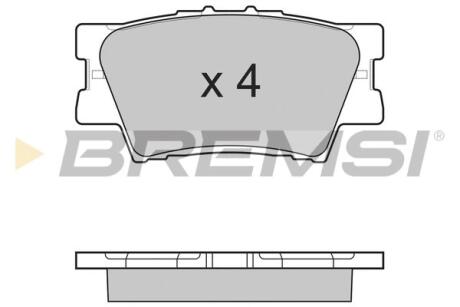 Фото тормозные колодки зад. Toyota RAV4 06- (akebono) Bremsi BP3252 Тормозные колодки зад. Toyota RAV4 06- (akebono) Bremsi BP3252