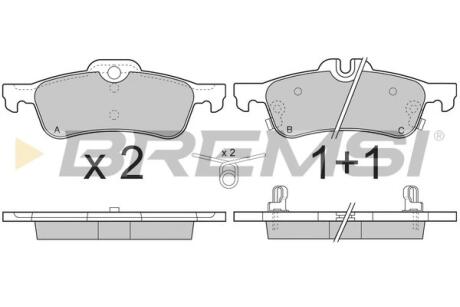 Фото гальмівні колодки зад. Toyota Yaris 05- (TEVES) Bremsi BP3320 Гальмівні колодки зад. Toyota Yaris 05- (TEVES) Bremsi BP3320