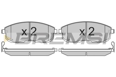 Гальмівні колодки перед. Suzuki SX4 06-/Nissan Tiida 07-12 (Hitachi) Bremsi BP3342