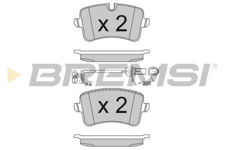 Фото тормозные колодки зад. Audi A6 10- (TRW) Bremsi BP3493 Тормозные колодки зад. Audi A6 10- (TRW) Bremsi BP3493
