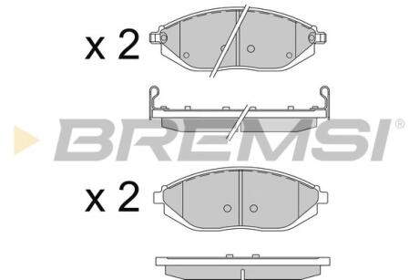 Фото гальмівні колодки пер. Spark 10- (Akebono) Bremsi BP3513 Гальмівні колодки пер. Spark 10- (Akebono) Bremsi BP3513