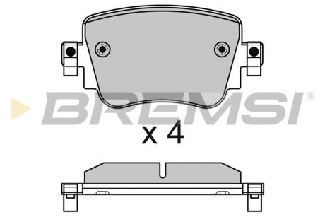 Фото тормозные колодки зад. Octavia III/Sharan/Audi Q3 12- (TRW) Bremsi BP3623 Тормозные колодки зад. Octavia III/Sharan/Audi Q3 12- (TRW) Bremsi BP3623