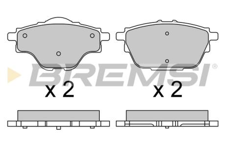 Фото тормозные колодки зад. Citroen C4/Peugeot 308 II 13- (Bosch) (106x51,9x16,7) Bremsi BP3625 Тормозные колодки зад. Citroen C4/Peugeot 308 II 13- (Bosch) (106x51,9x16,7) Bremsi BP3625