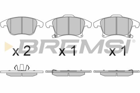 Гальмівні колодки перед. Ford Galaxy III/Mondeo V/S-Max 14- (155.2x66.6x19.9) Bremsi BP3655
