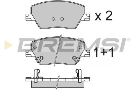 Гальмівні колодки перед. FIAT TIPO 1.3-1.6 D 15- (MANDO) Bremsi BP3735
