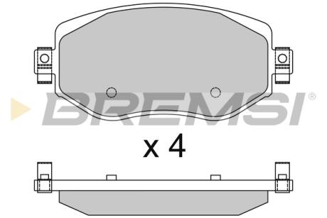 Фото гальмівні колодки пер. Renault Megane IV 15- Bremsi BP3737 Гальмівні колодки пер. Renault Megane IV 15- Bremsi BP3737