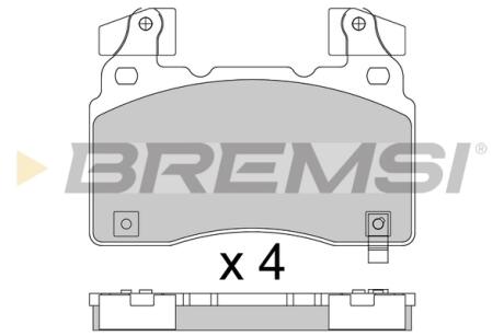 Гальмівні колодки пер. Tesla Model S/INSIGNIA B 13- (BREMBO) Bremsi BP3760