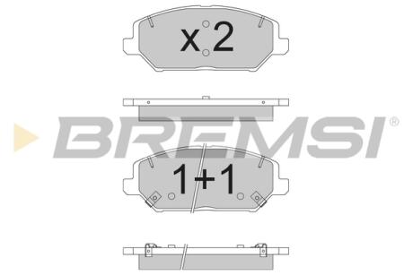 Фото гальмівні колодки перед. HYUNDAI i30/CEED 1.0-1.6 16- Bremsi BP3786 Гальмівні колодки перед. HYUNDAI i30/CEED 1.0-1.6 16- Bremsi BP3786