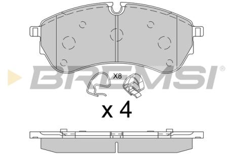 Фото тормозные колодки перед. VW Crafter 2.0TDI/Man TGE 16- (163.6x67.4x20.7) Bremsi BP3846 Тормозные колодки перед. VW Crafter 2.0TDI/Man TGE 16- (163.6x67.4x20.7) Bremsi BP3846