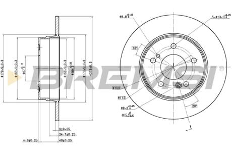 Фото тормозной диск зад. MB W202/W203/W210/SLK -11 (278x9) Bremsi CD6819S Тормозной диск зад. MB W202/W203/W210/SLK -11 (278x9) Bremsi CD6819S