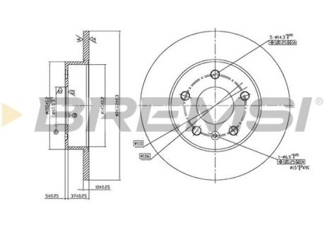 Тормозной диск зад. Opel Astra G 98- (264x10) Bremsi CD7044S