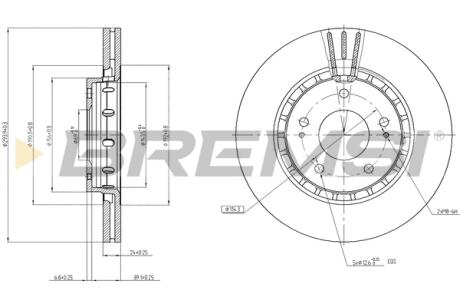 Гальмівний диск перед. Outlander I/II/III 02- (294x24) Bremsi CD7642V