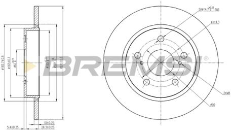 Фото тормозной диск зад. Auiris/Corolla 06- (268x10) Bremsi CD7645S Тормозной диск зад. Auiris/Corolla 06- (268x10) Bremsi CD7645S