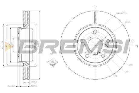 Фото тормозной диск перед. Avensis/Auris/Verso 07- (295x26) Bremsi CD7756V Тормозной диск перед. Avensis/Auris/Verso 07- (295x26) Bremsi CD7756V