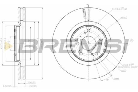 Гальмівний диск перед. Accord (08-21) Bremsi CD7777V