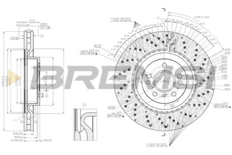 Гальмівний диск пер. MB M-CLASS W166 11-15 Bremsi CD8202V
