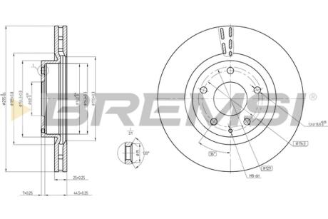 Фото гальмівний диск пер. MAZDA 3 11- Bremsi CD8465V Гальмівний диск пер. MAZDA 3 11- Bremsi CD8465V