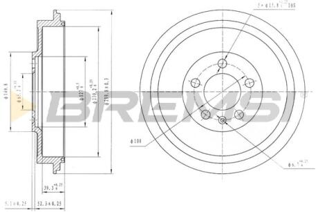 Фото тормозной барабан Octavia/Polo 96- Bremsi CR5500 Тормозной барабан Octavia/Polo 96- Bremsi CR5500