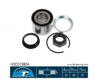 Підшипник колеса,комплект BTA H2C018BTA (фото 1)
