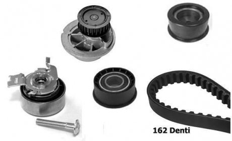 OPEL К-т ГРМ (помпа+ремінь+3 ролика) ASTRA F CLASSIC 1.6 i 98-05, CORSA B 1.4 i 94-00, VECTRA B 1.6 i 96-02 Bugatti KBU10019B